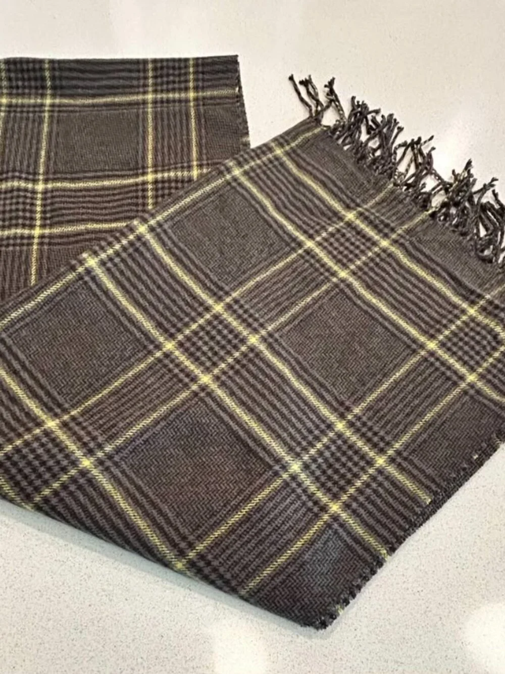GAP Plaid Tartan Scarf – Brown Black Olive Gold – 100% Acrylic – NWT